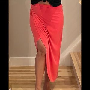 BCBGMaxAzria Lia Wrap Asymmetric Skirt L
